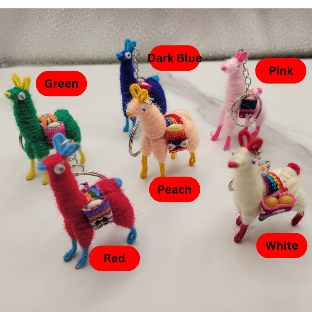 Colorful Llama Keychains Key Ring Bag Charm